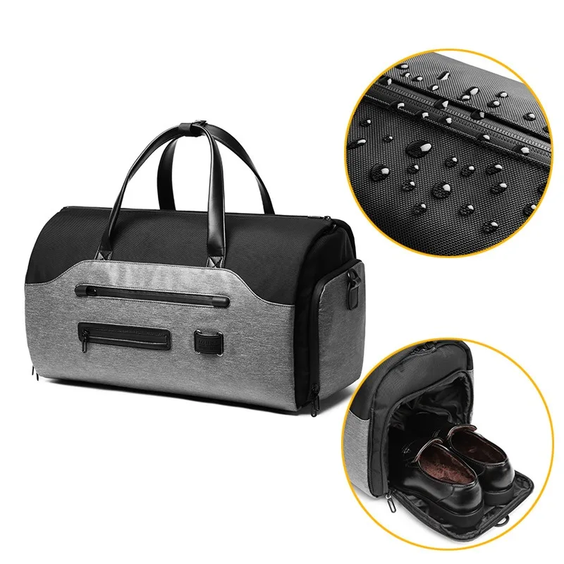 Foldable travel bag, waterproof sports fitness bag, light and wear-resistant large-capacity sports business travel handbag