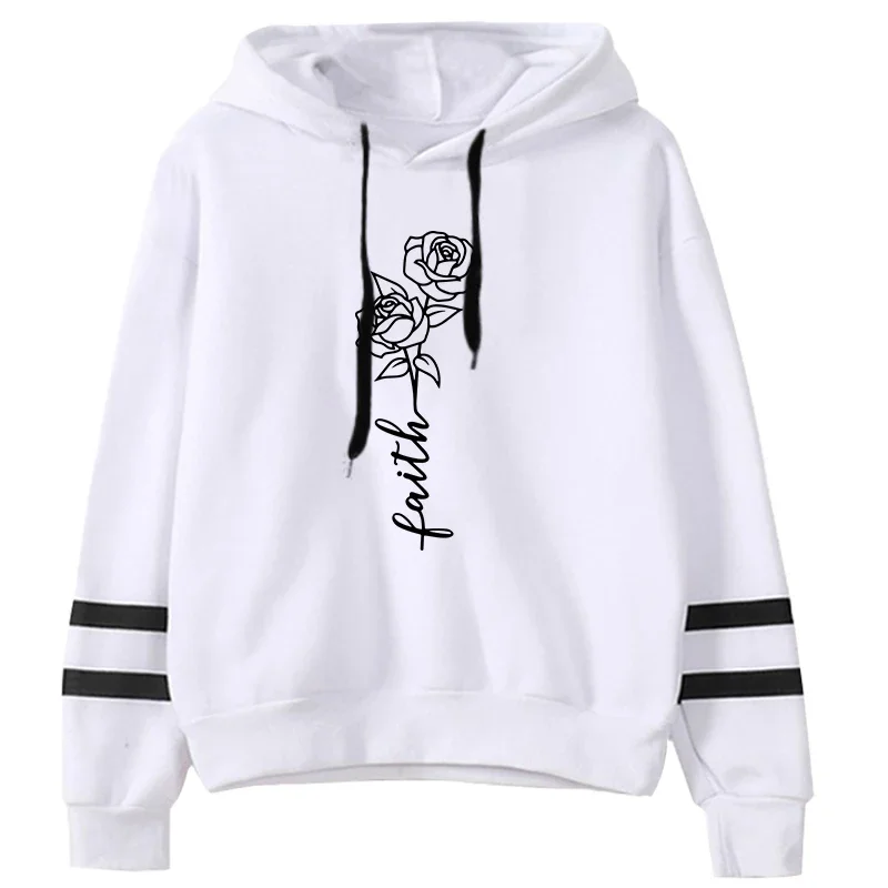 Sudadera con capucha con estampado de flores para mujer, sudaderas deportivas informales de otoño e invierno, ropa de calle de moda urbana para niñas, jersey cálido para el hogar y al aire libre
