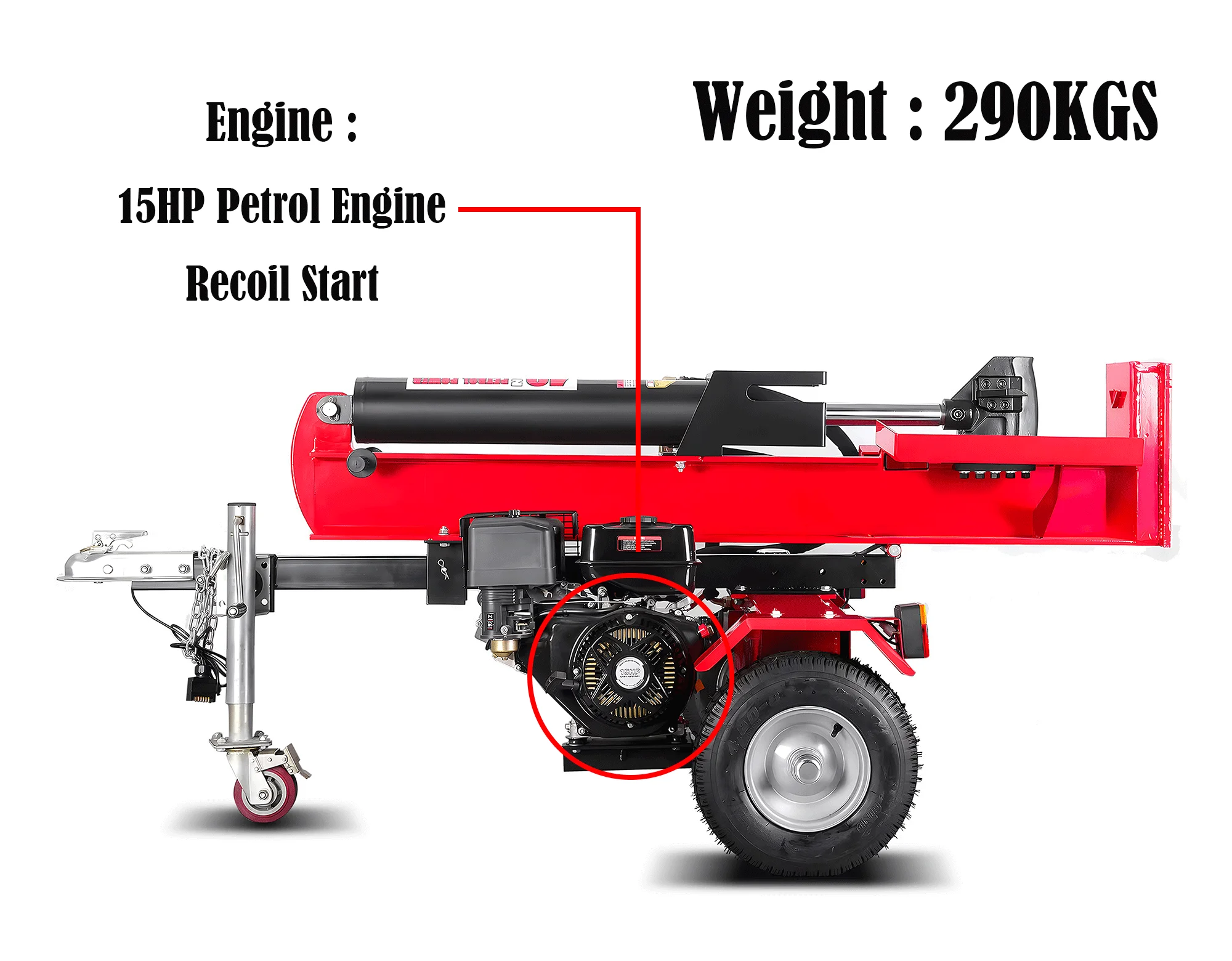 Petrol Log Splitter 40 Ton Log Splitter Forest Firewood Processor  Hydraulic Log Splitter For Sale