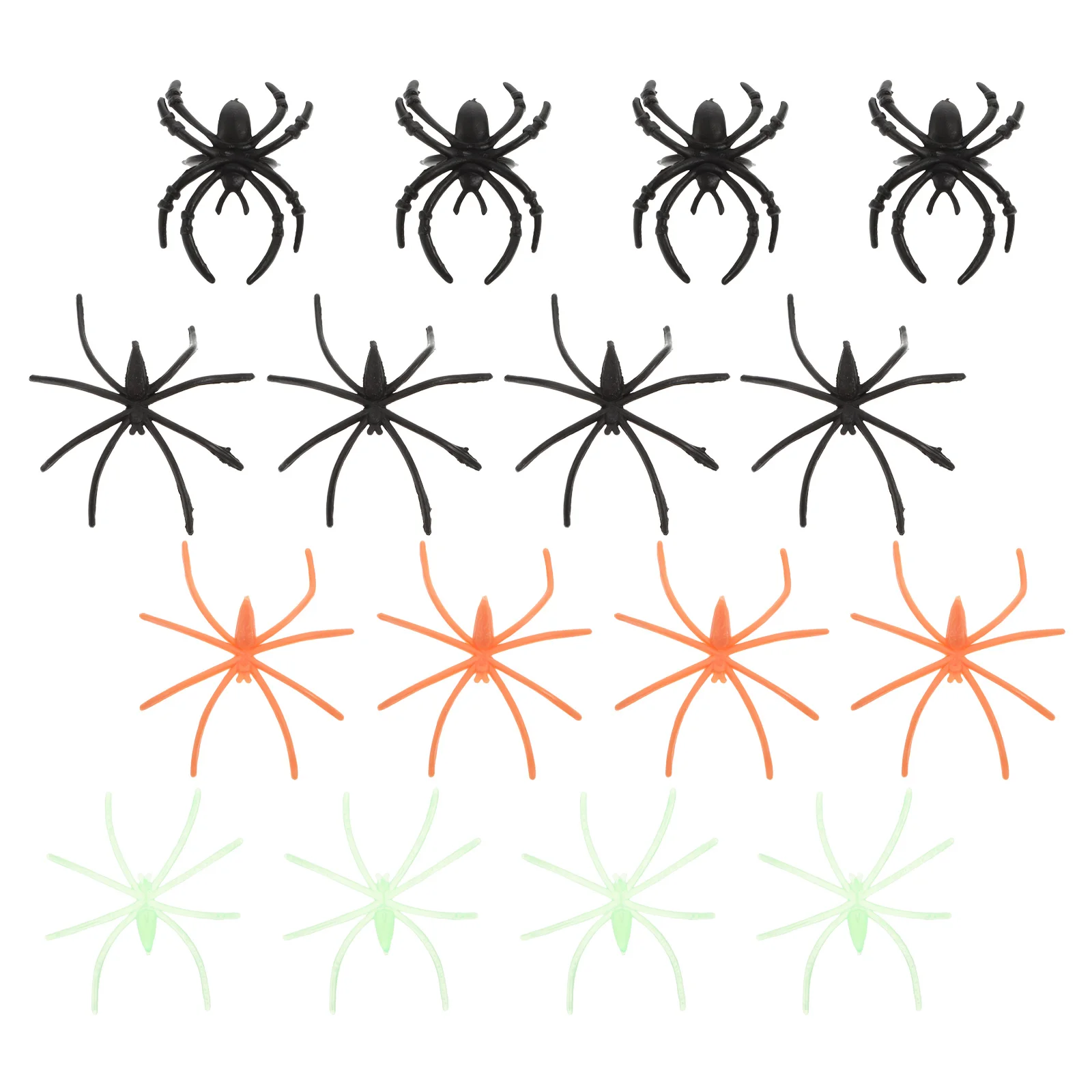 100-teiliges Spinnenring-Set, leuchtendes Set, The Party Supply, Halloween, im Dunkeln leuchtende Kuchendekoration, Kunststoffverzierung.
