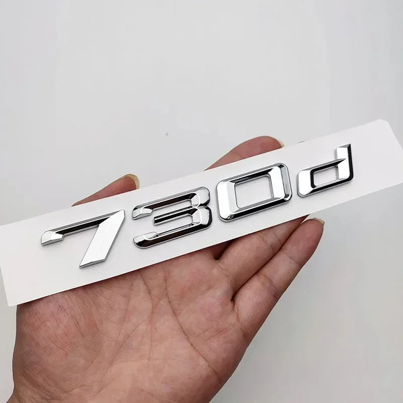 

Chrome Black Flat Letters Numbers 730d 735d 740d 745d 750d 760d ABS Emblem For BMW F01 E65 G11 Car Trunk Nameplate Logo Sticker