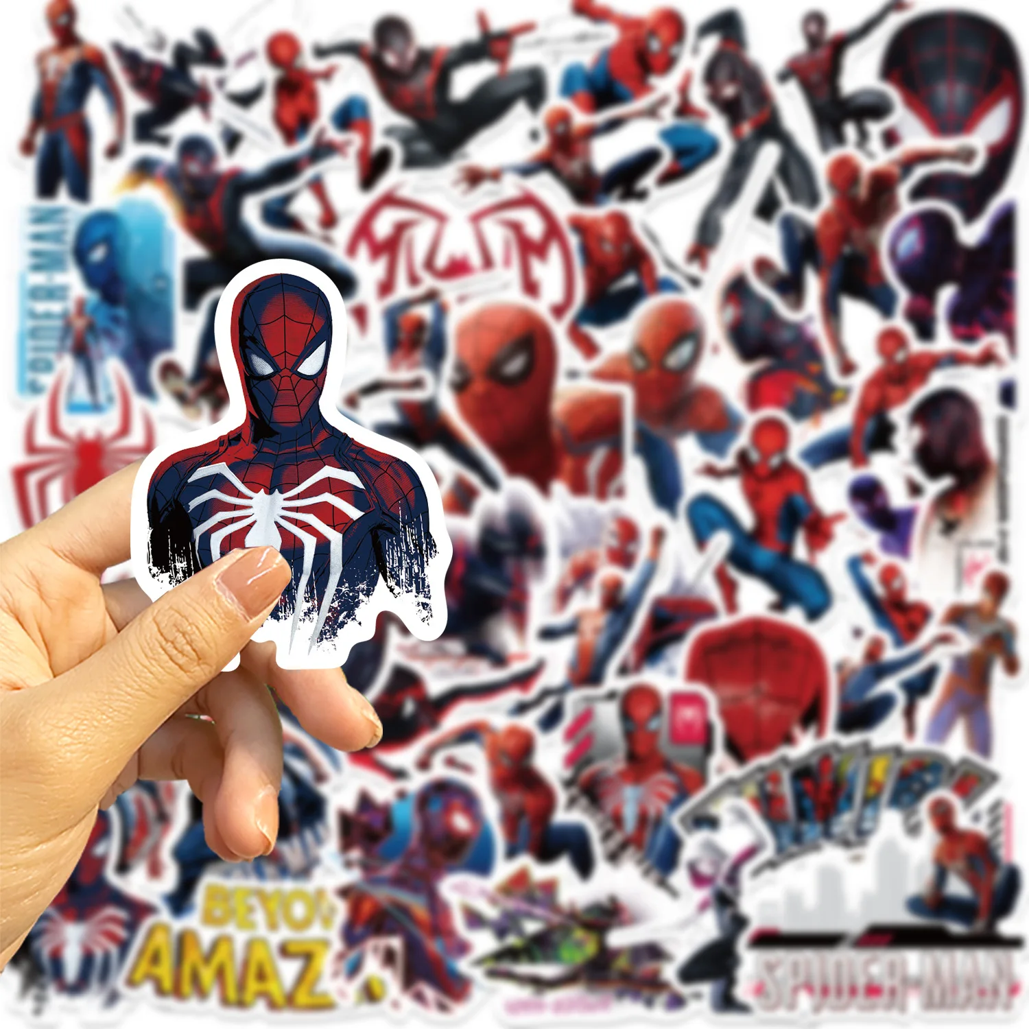 10/30/50PCS Cool Spider Man Stickers Marvel Cartoon Decals Disney Graffiti Fridge Luggage Laptop Phone Guitar Car Bike Kids Toys