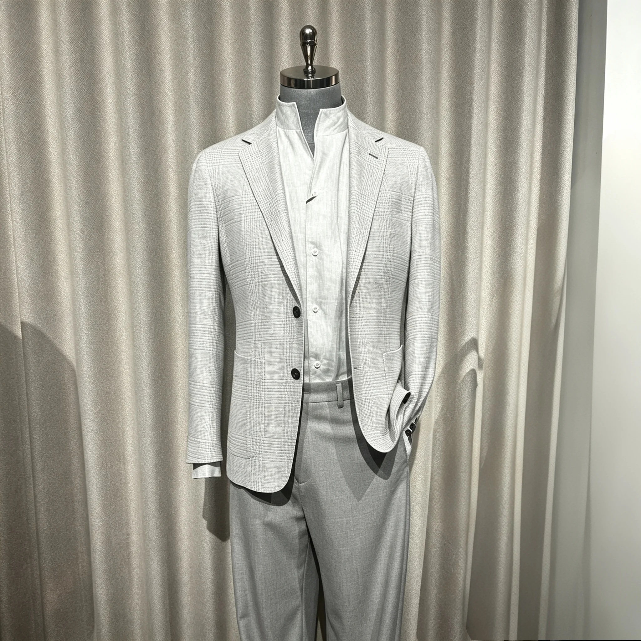Mens Linen Blend Suit Jacket Lightweight Luxury Formal Casual Slim Fit  Comfortable Blazer Outerwear Coat Wedding Custom