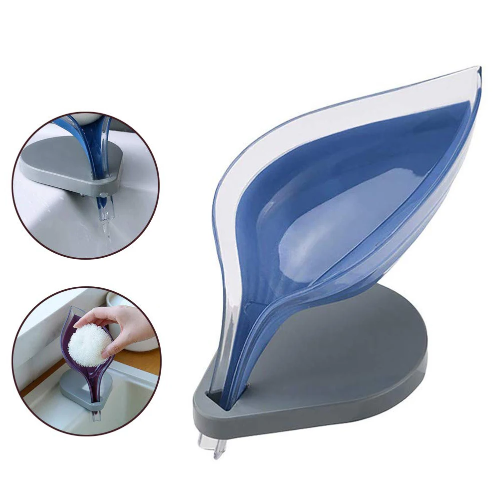 Leaf-shaped Drain Soap Holder Storage Rack for Bathroom Kitchen