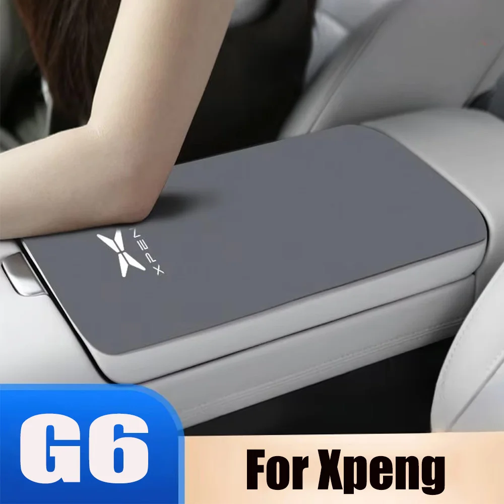 Leather Soft Case For XPeng G6 2023 2024 Car Center Console Arm Rest Lid Auto Central Armrest Box Pad Cover Accessories