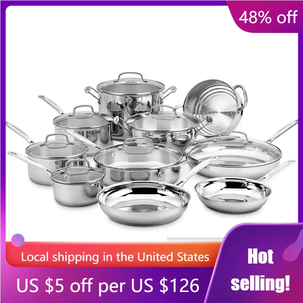 

17 piece cookware set,aluminum sealed base can quickly heat and dissipate heat,and can be cleaned with a dishwasher,cookware set