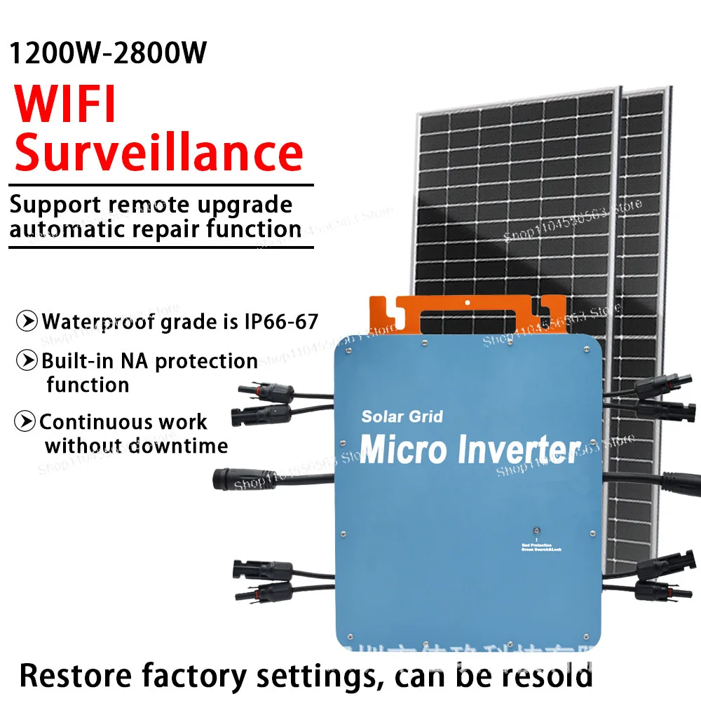 1600W/1800W/2000W/2400W/2800W Smart WiFi IP67 European Grid-Tie Microinverter for Solar PV System