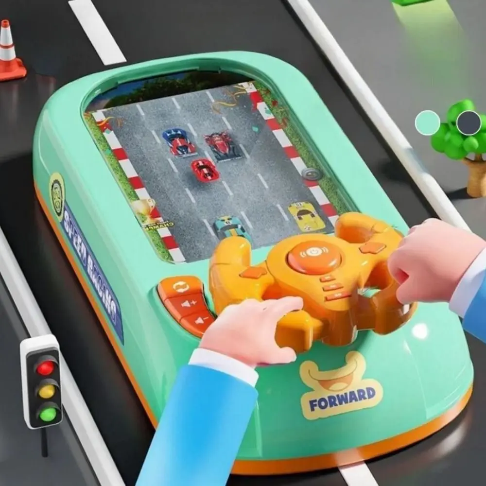 Green Grey Toy Racing Car Arcade 43*21*14cm Plastic Children's Racing Space Adventure Console Puzzle Desktop