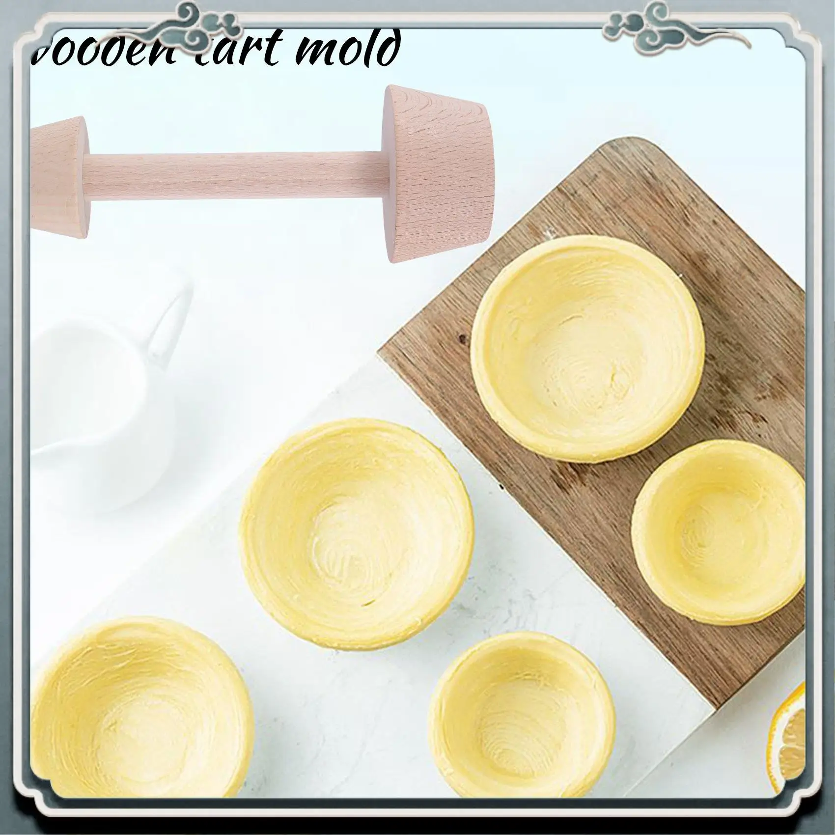 2 Pieces Wooden Tart Tamper Set Tart Pan Wooden Molds Egg Tarts Tamper Pastry Tools Tart Tamper DIY Cake Pastry Tools Top-Rated