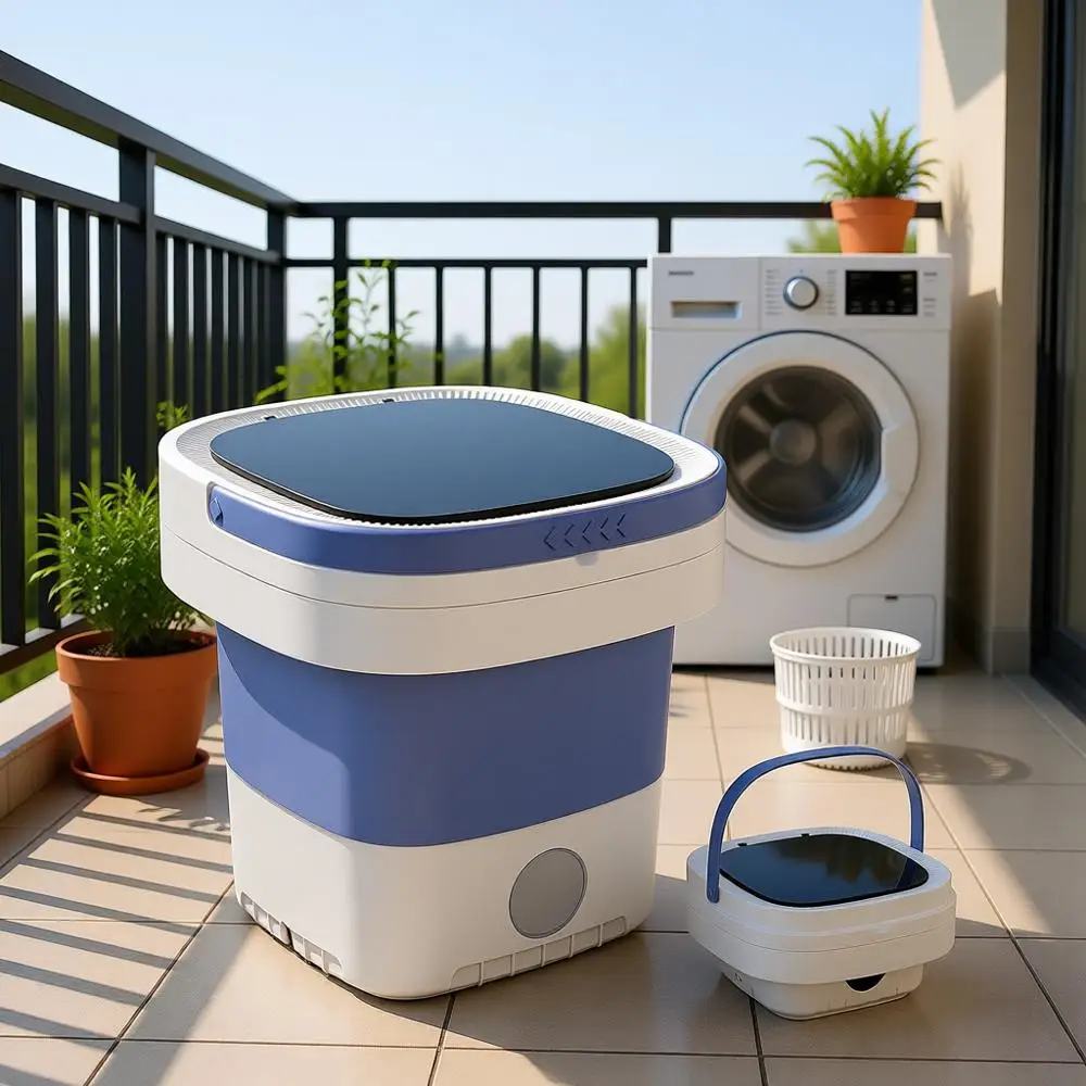 

Мини-стиральная машина на 12 л с корзиной для отжима для чистки мелких предметов, детской одежды, носков и многого другого