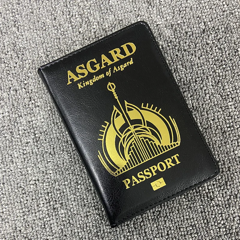 Asgard mitología nórdica funda para pasaporte vikingos soporte para pasaporte cuero Pu billetera de viaje Envío Directo