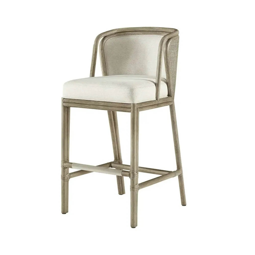 

#Antique Bar Café Game Room Manau Woven Rattan Crossback Birstro Barstool Dining Furniture Copley Cane Counter Stool for Kitchen