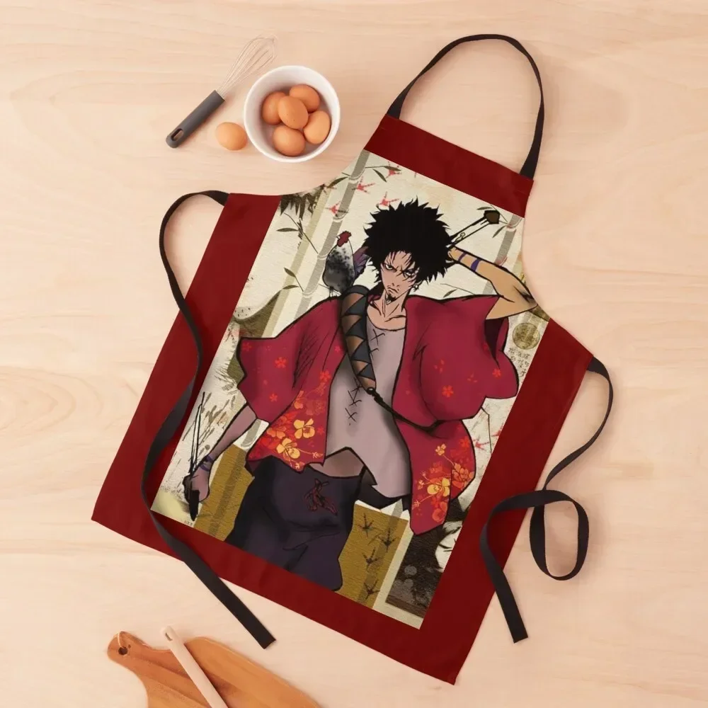 Mugen - Samurai Champloo Apron Cleaning Products For Home Things For Kitchen For Cosmetologist Apron