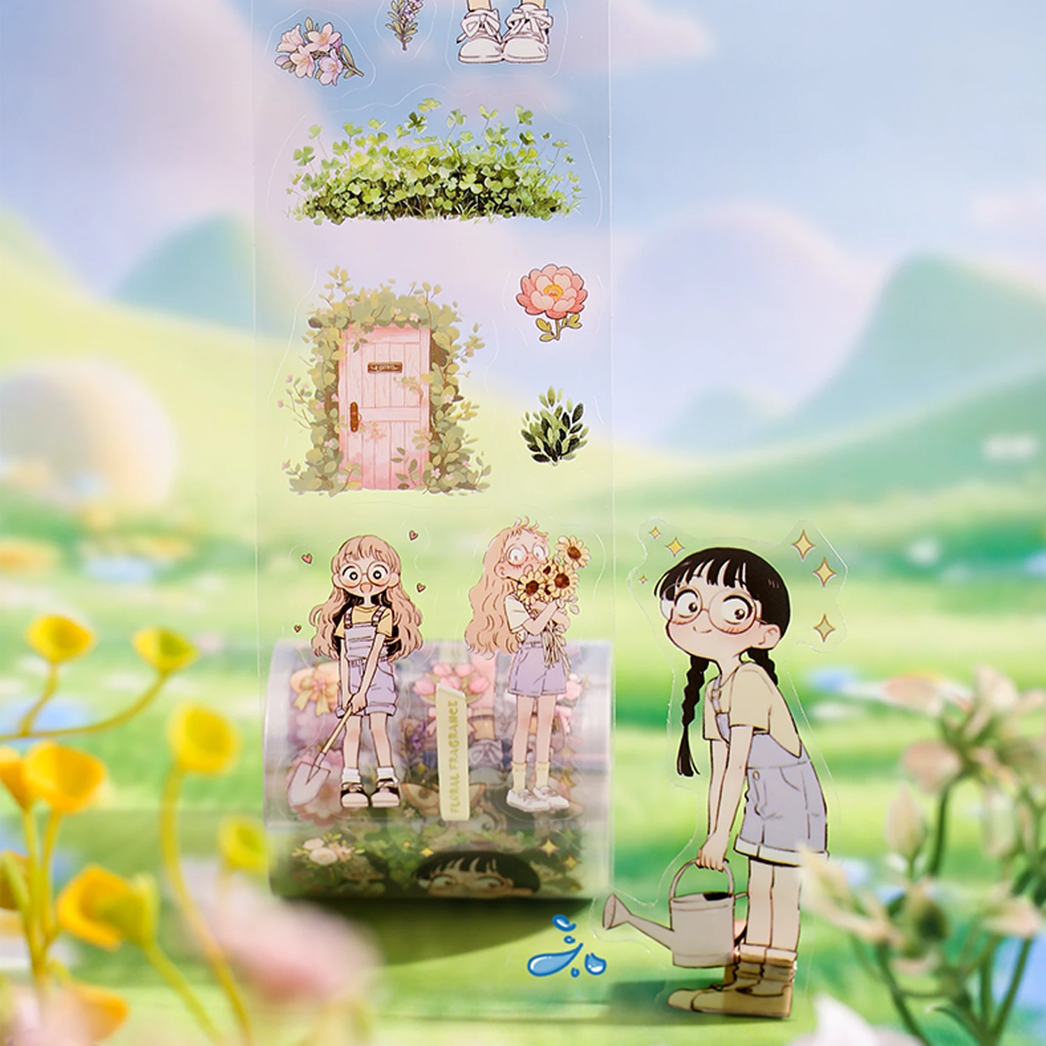 1 rotolo di nastro decorativo per animali domestici con personaggi dei cartoni animati, adatto per scrapbooking fai da te, materiali per collage, custodia per telefono e decorazioni per notebook