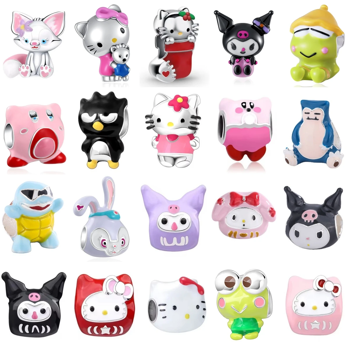 

S925 Silver Sanrio Cartoon Charm Beads Fit Hello Kitty Kuromi My Melody DIY Jewelry Accessories for Women