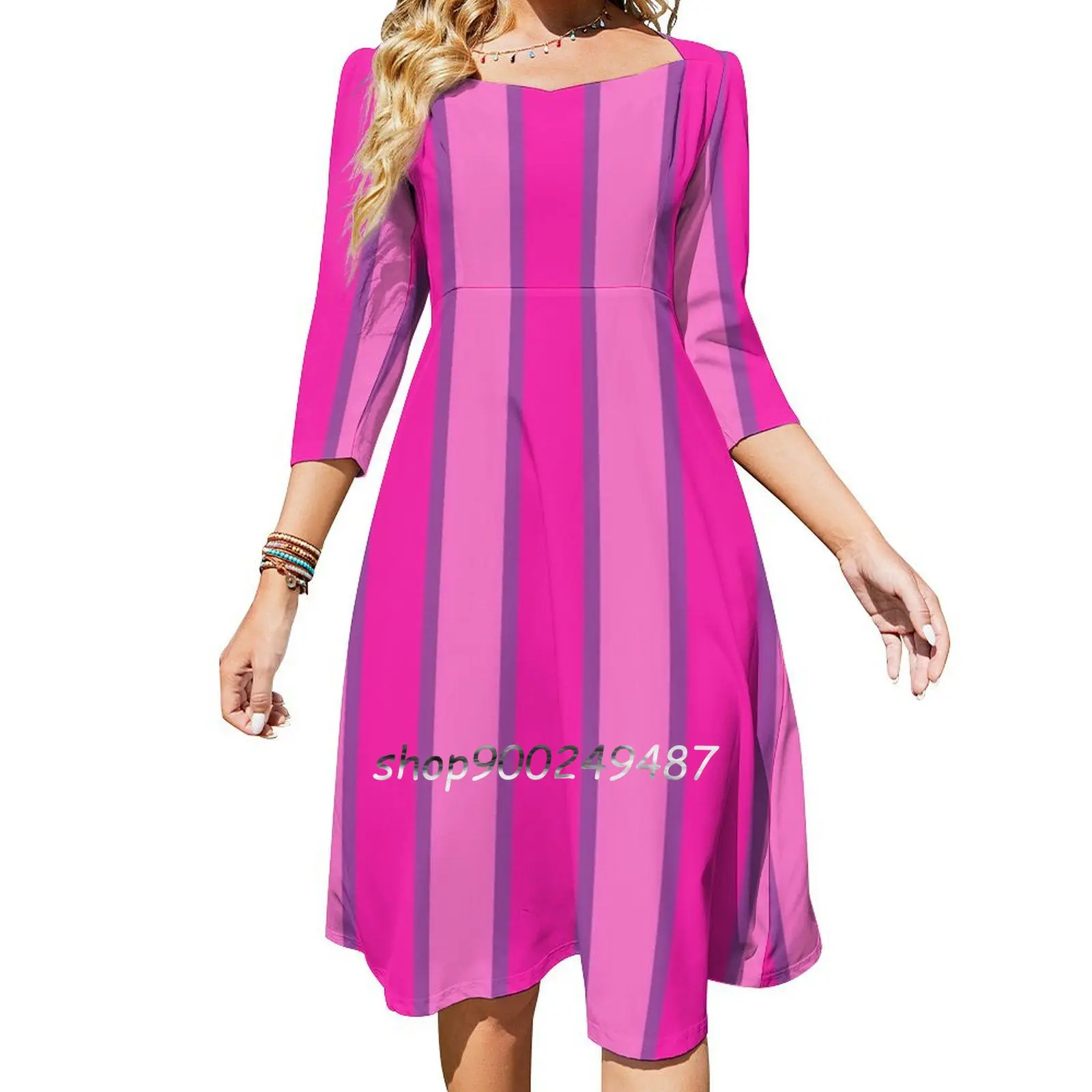 Stephanie Lazytown Original And Movie Costume Sweetheart Knot Flared Dress Fashion Design Large Size Loose Dress Stephanie