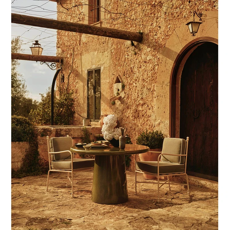Factory New Design Handmade Minimalist Metal Frame Garden Patio Furniture Outdoor Armchair
