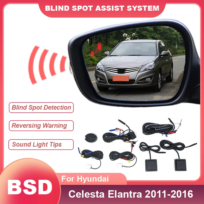 Car 24GHZ Radar Change Lane Aided Alarm Sensor Blind Spot Monitoring System BSD BSA BSM For Hyundai Celesta Elantra 2011 to 2016