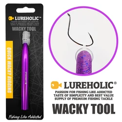 LUREHOLIC 8mm 12mm Wacky Tool with 10 Wacky Rings for Worm Wacky Rig Neko Rig Bass Lure Fishing Wacky Rings