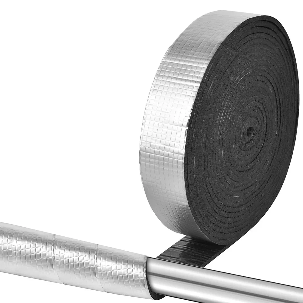 10M Self-adhesive Foam Pipe Insulation Wrap Tape for Water Pipe Air-conditioning Aluminum Foil Insulation Sleeve Kitchen Decor
