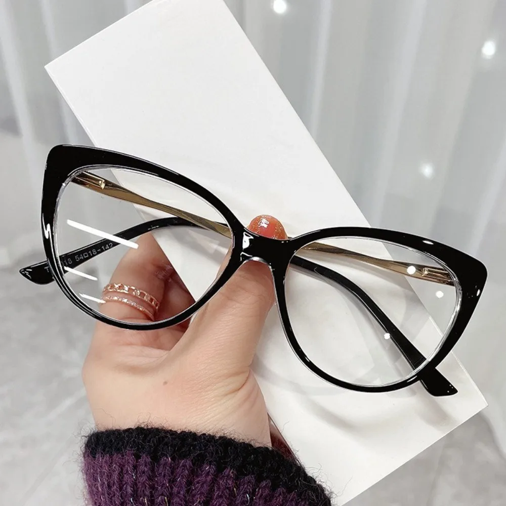 Ästhetische Brille austauschbare Linse Brille Cat Eye Metallrahmen Retro Brille – Detail 4