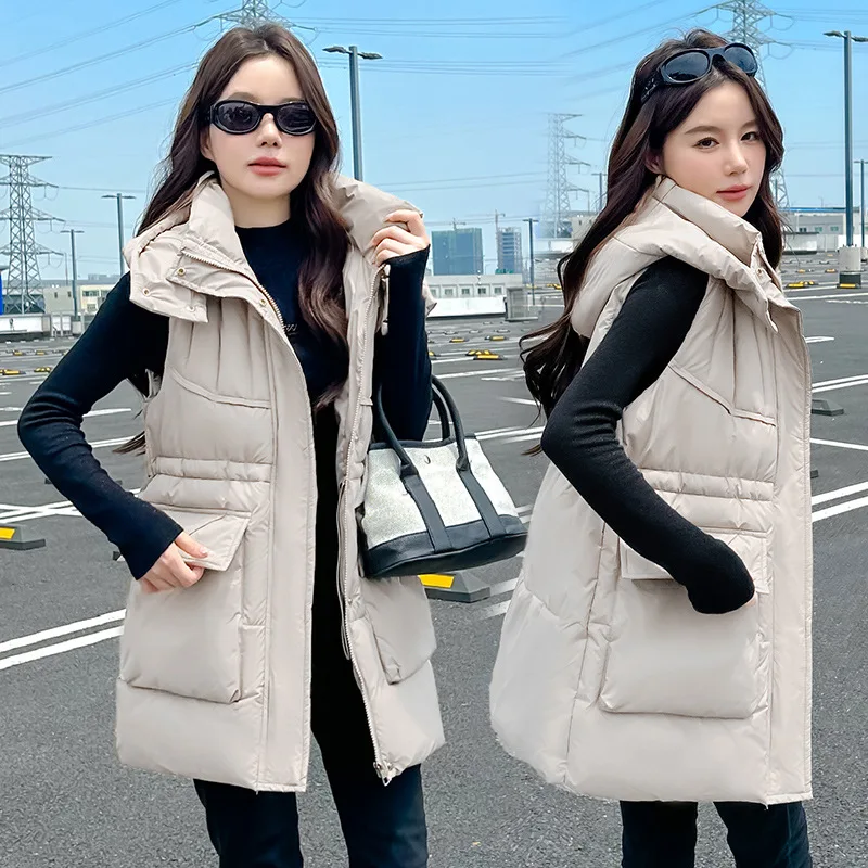 

Women Winter Warm Cotton Padded Puffer Vests Sleeveless Parkas Jacket