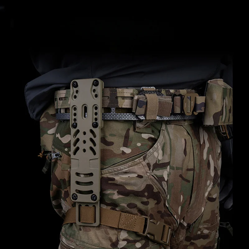 

Tactical Quick Draw Holster Leg Hanger Drop Metal Plate with MOLLE System Outdoor Hunting Training