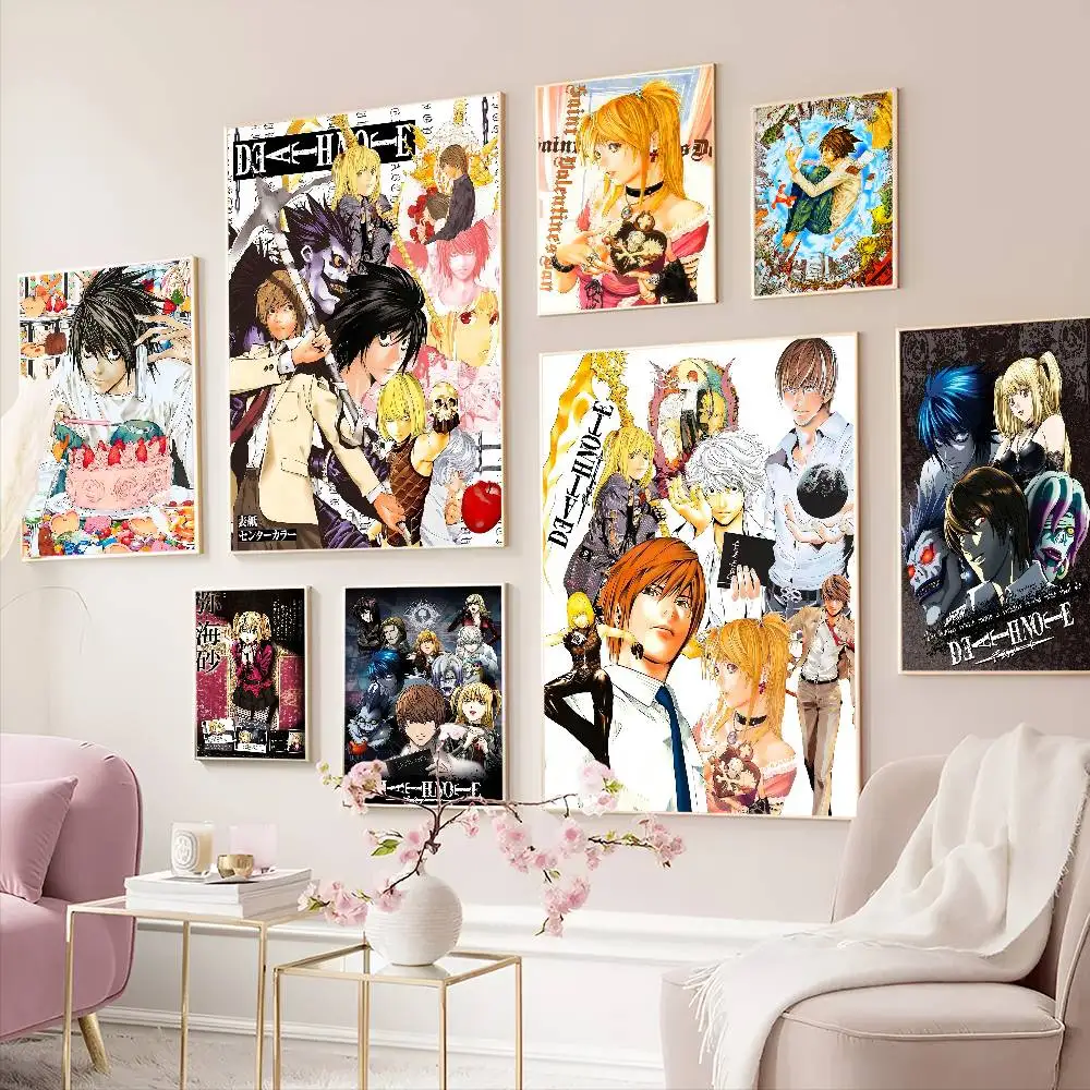 Hot Anime D-death Note Klassische Vintage Poster Decoracion Malerei Wand Kunst Weiß Kraft Papier Kawaii Room Decor