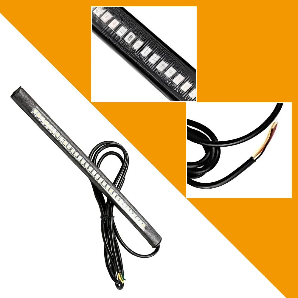 Flexible LED Light Strip with Tail Brake Stop Turn Signal 32 SMD/48 SMD Universal For Motorcycles Cars ATVs SUVs