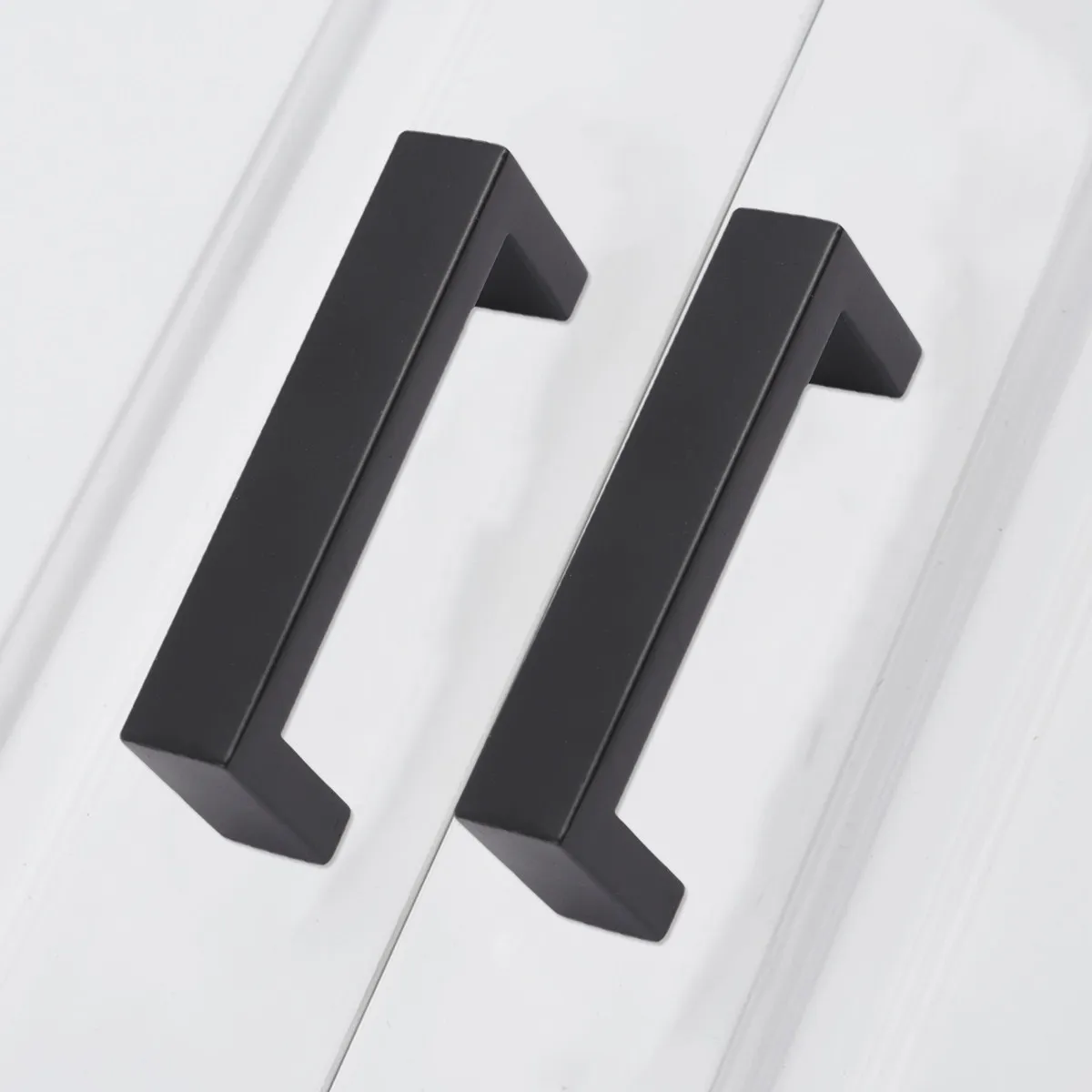 Stainless Steel Matte Black Cabinet Handles 5pcs Bar Pulls for Kitchen Drawer Door Furniture Hardware 96mm