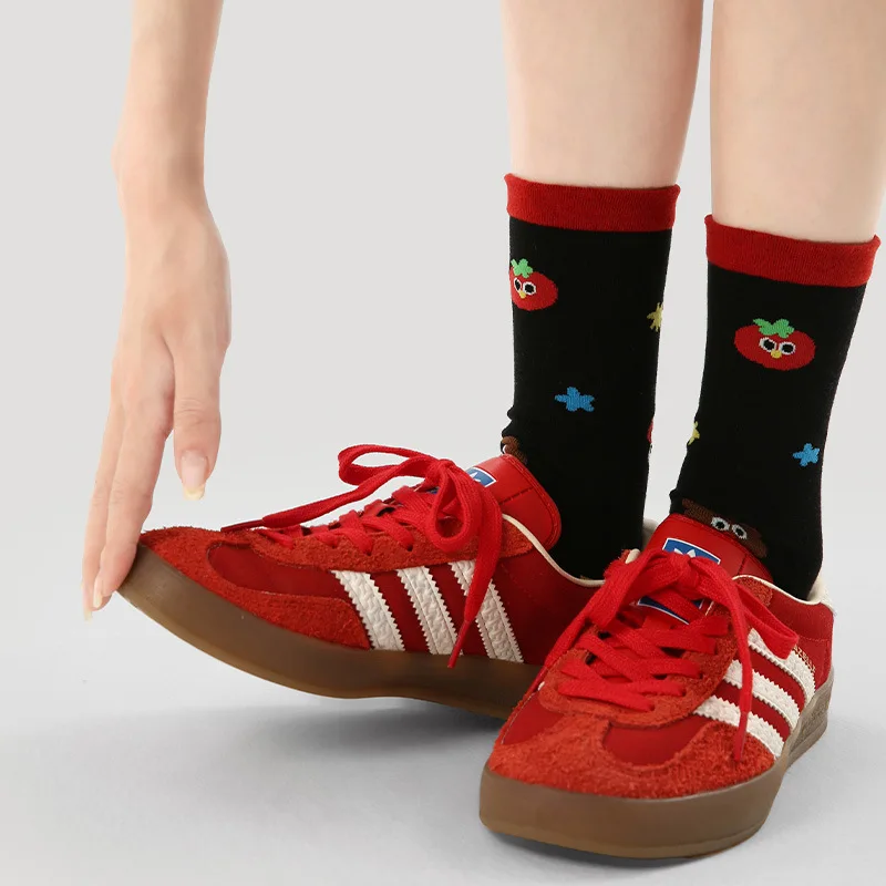 3 paires de chaussettes chat pour femmes, chaussettes Coquette mi-tube, mode coton, bonneterie de haute qualité, hiver, printemps et automne