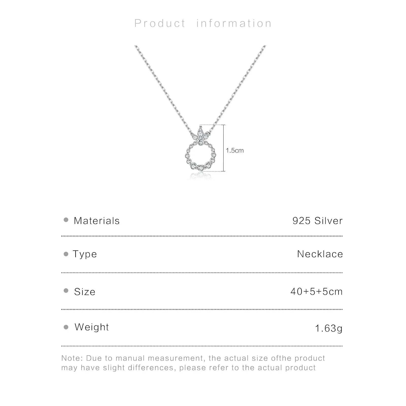 ANDYWEN Collier couronne florale en argent 925, bijoux ronds et en forme de larme CZ, cadeau romantique pour femme, usage quotidien élégant