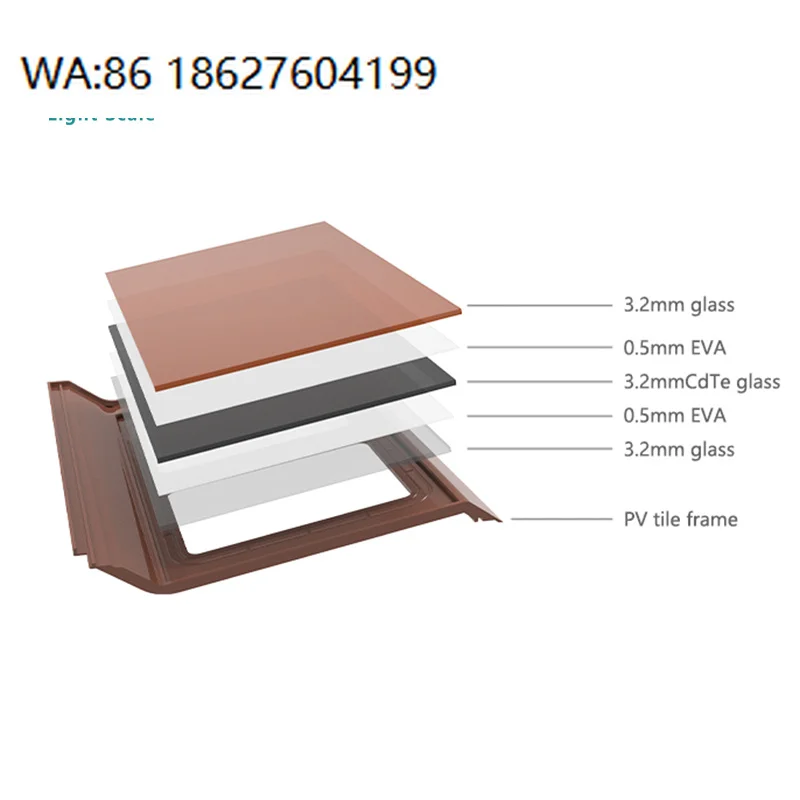 Curved Photovoltaic Tiles Red Tuiles Solaire Toit Solar Shingles For House Cdte High Efficiency Roof Solar Roof Tiles