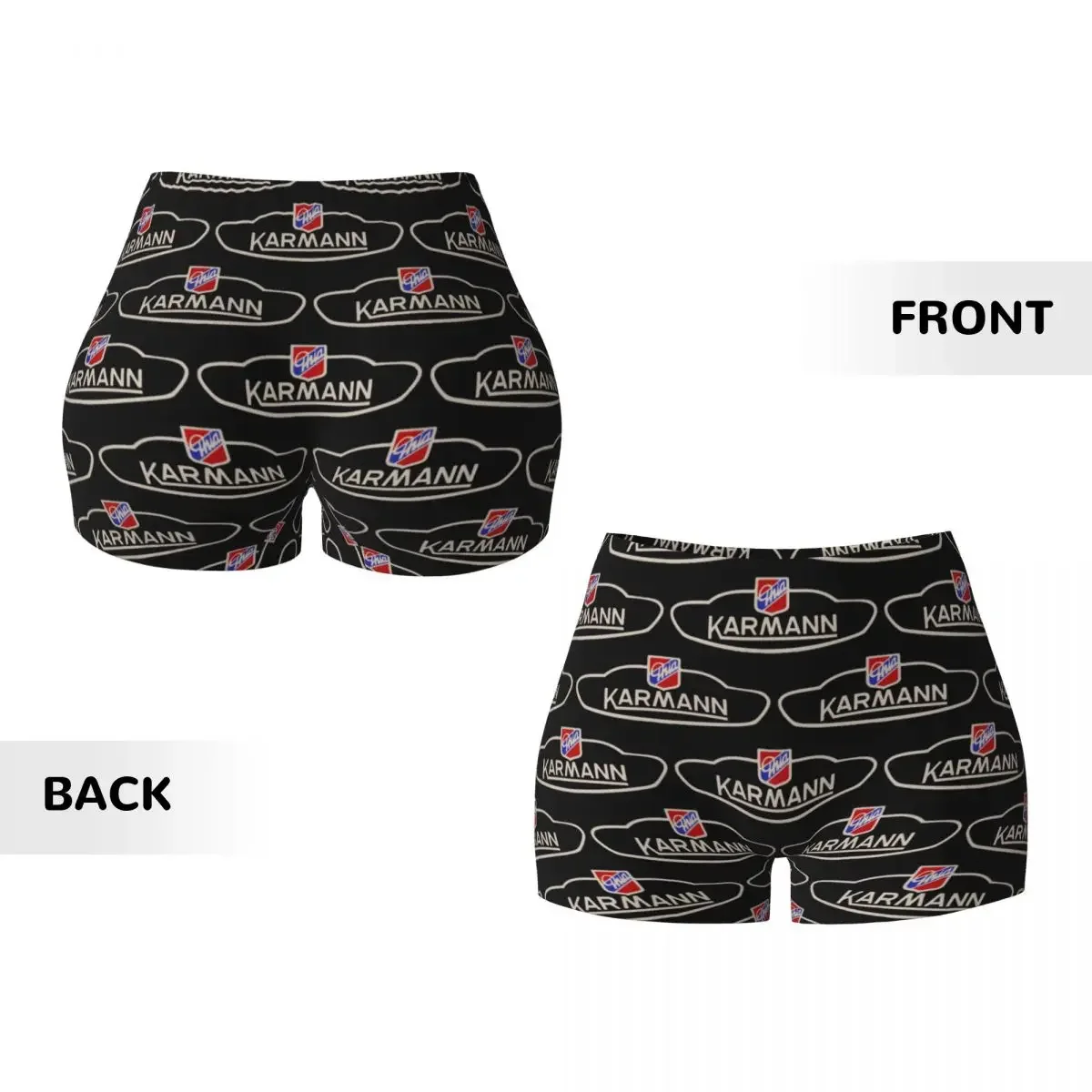 Custom Karmann Ghia Emblem Yoga Shorts Women Gym Workout Running Athletic Volleyball Biker Shorts
