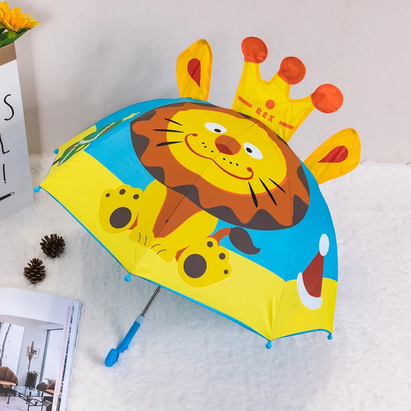 2024 Hot Sale Children Animal Long Umbrella For Boys Girls Cartoon Dinosaur Umbrella Baby Parasol kids Umbrella Free Shipping