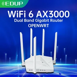 EDUP  RT2980 OPENWRT AX3000 3000Mbps Dual Band 2.4GHz 5GHz 802.11AX WIFI MIMO Gigabit WIFI6 Router EasyMesh Wide Signal Range