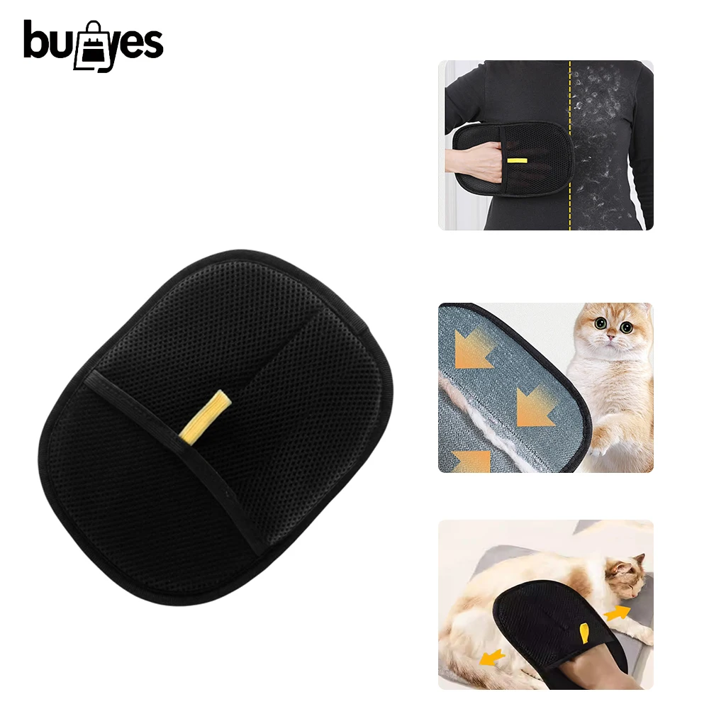 Buyyes Adhesive Hair God Tool Electrostatic Gloves Hair Removal Bidirectional Hair Removal Gloves Pet Cat Hair Cleaner