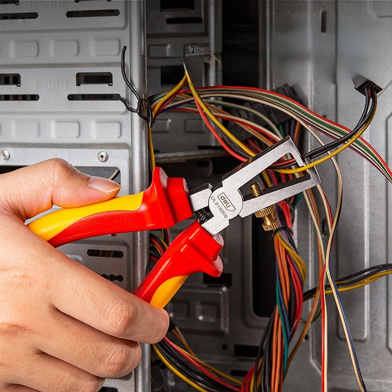 Imagem -03 - Deli-vde Isolados Agulha Nose Alicates Multifuncional Eletricista Reparação Ferramentas Manuais Isolados Wire Cutter Labor Saving 8