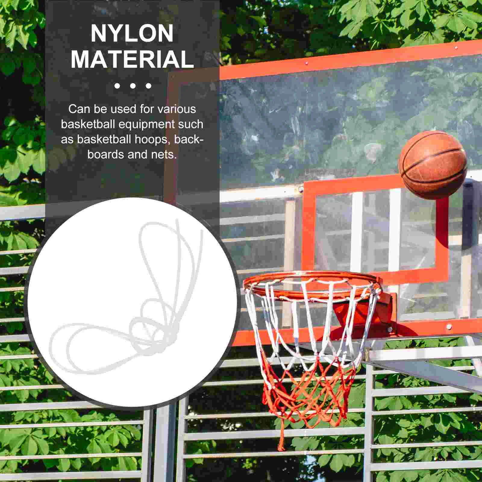 Basketball Frame Thread Rope Net Hoop Threading String Replacement Nylon High Strength Material Easy Installation Corrosion