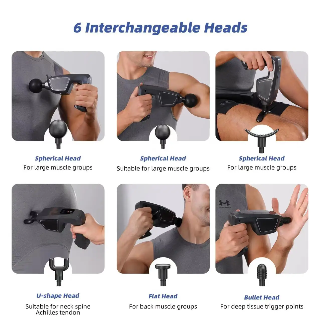 Healthpal Oem Deep Tissue Percussion Custom Mini Double Head Strong 2 In 1 Massage Electric Gun Head Heat Cold Booster With Belt