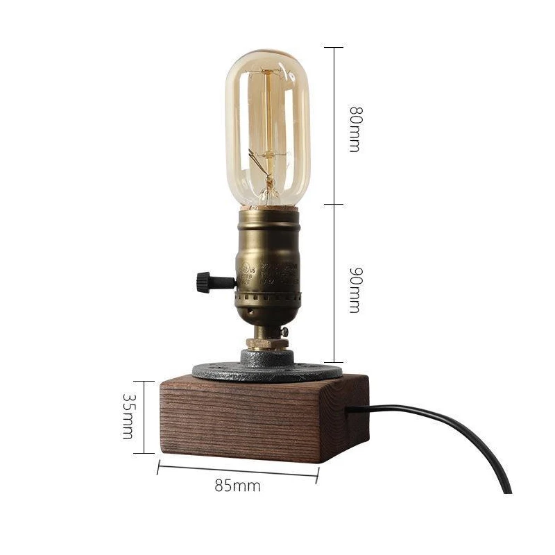 Retro Water Pipe Table Lamp Bedroom Living Room Table Light E27 Bedside Lamps Decorative Table Lights Indoor Lighting Fixtures