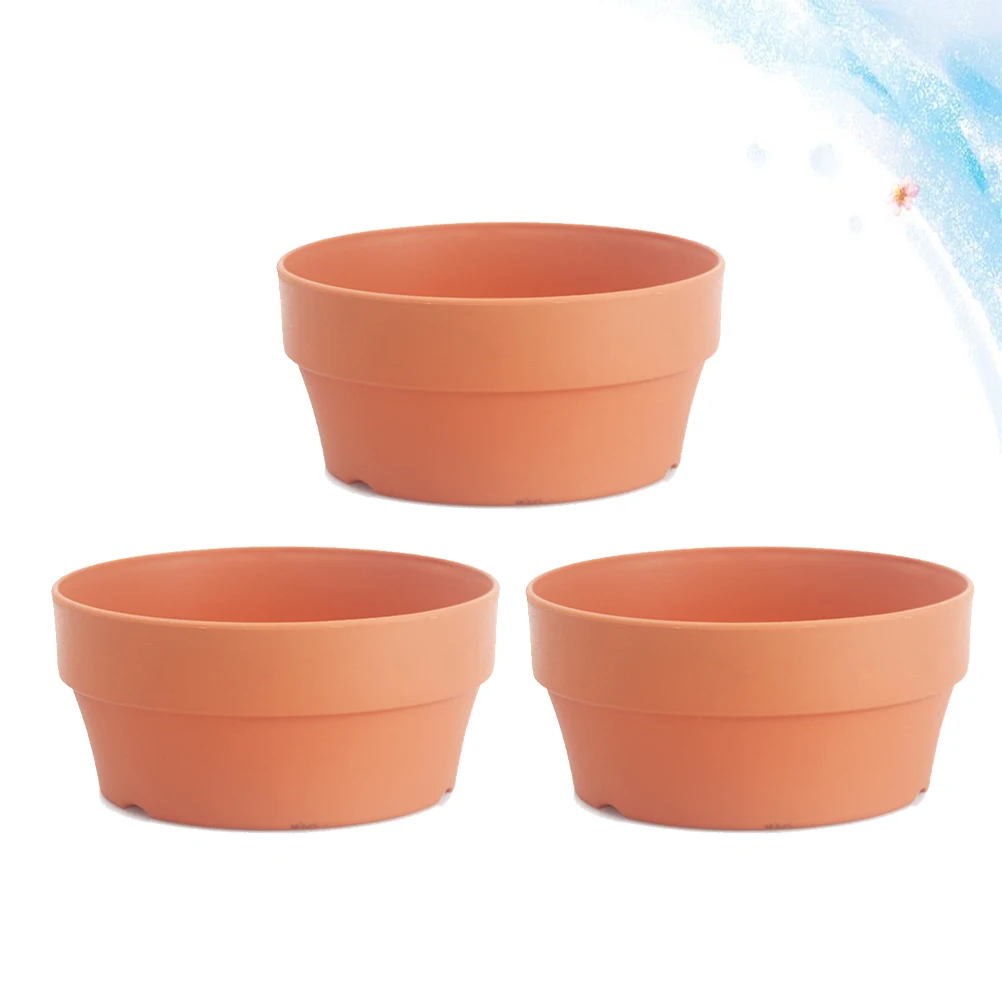 

3pcs Flower Pot Durable Plastic Planters with Drainage Hole for Succulents Balcony Desk Small Planter Garden