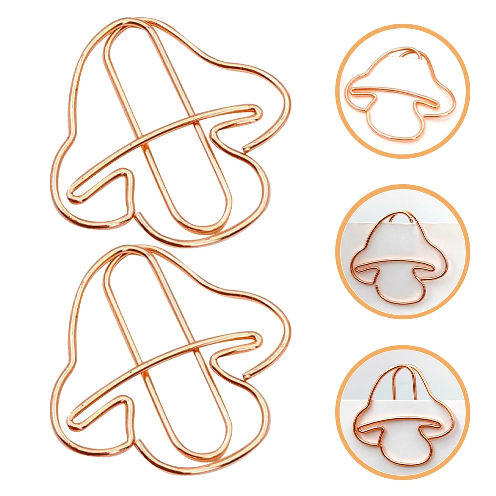 

20pcs Cute Mushroom Paper Clips Multi-Use File Office Decorative Small Paperclips For Documents Home School Storage Organization