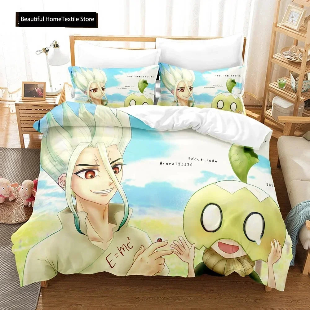 Dr.Stone 3D NEW Duvet Cover Pillowcase Bedding Set Adult Boy Girl Bedroom Decoration Children Single Double Large