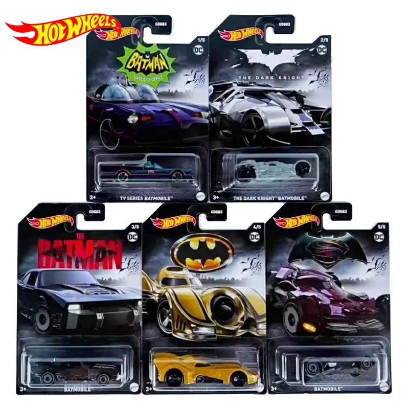 Orijinal sıcak tekerlekler araba Batman Batmobile Diecast 1/64 araçlar Children Lightyear spide-adam çocuk erkek çocuk oyuncakları çocuklar için