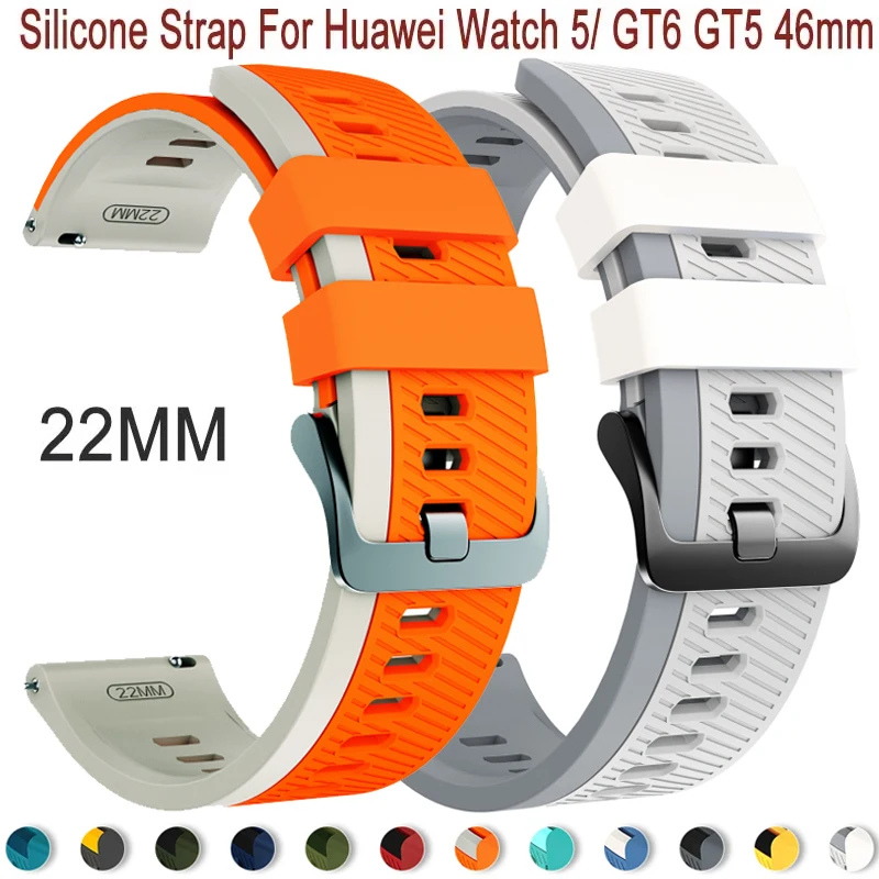 Universelles 22mm Sport-Silikonarmband für Huawei Watch Ultimate 2 Uhrenarmband für Huawei Watch 5 4/GT 5Pro GT6 Pro 46mm/Ultimate