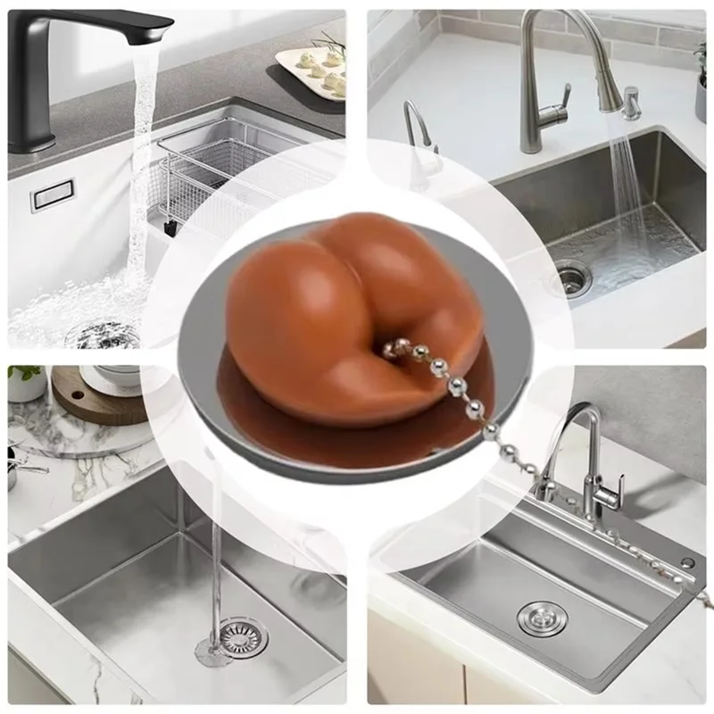 【الأفضل مبيعات】محاكاة مصفاة حوض المطبخ سدادة غطاء ديكور المطبخ غطاء عالمي ديكور الحمام العالمي الجلد Col