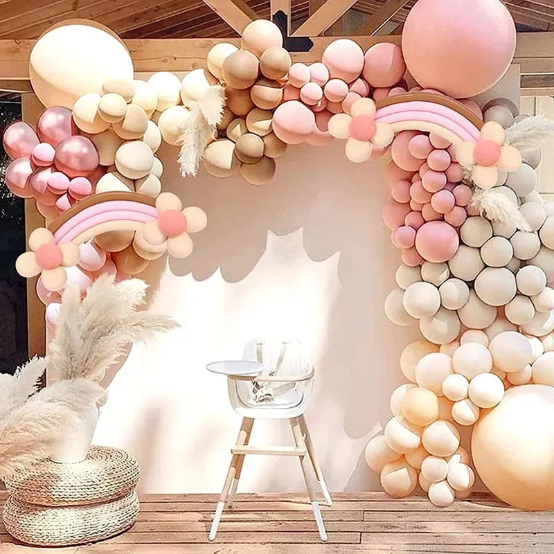 

163pcs Dusty Pink Rainbow Balloon Garland Arch Kit Wedding Birthday Balloons Decoration Boho Party Kids Baby Shower Arche Ballon