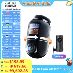 70mai Dash Cam Omni X200 360 °   Visualizzazione completa GPS integrato ADAS 70mai Car DVR X200 Telecamera 24 ore Monitor di parcheggio Archiviazione eMMC AI Motion