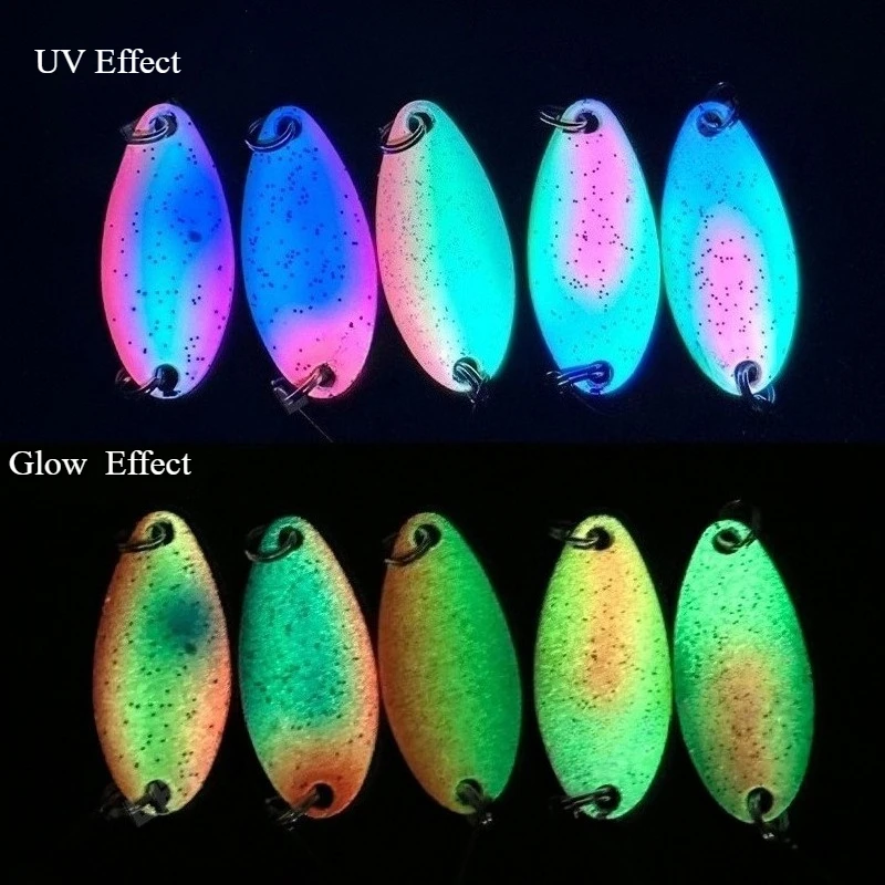 

JIG Night-glow UV Glitter 2.5g/3.5g Spoon-shaped Copper Lure Long-cast Trout and Perch Lure